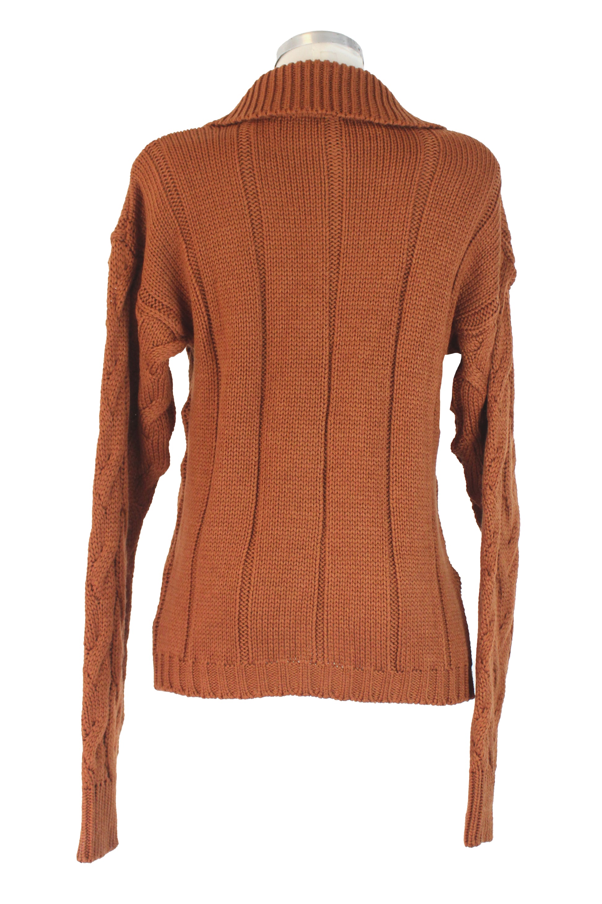 CARIME Sueter Abierto Trenzado Botones Cuadro