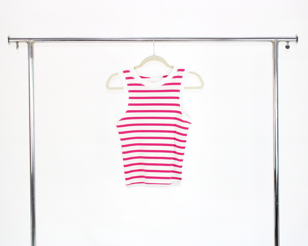 902601 Blusa básica sin mangas líneas horizontal
