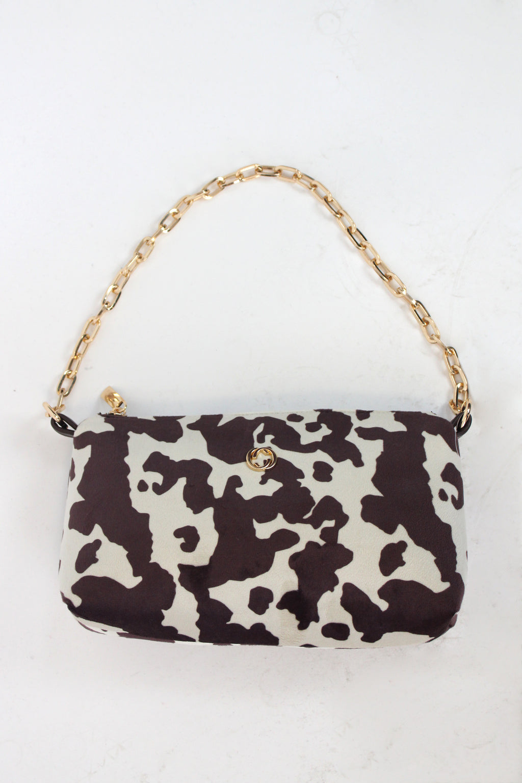 52565 Bolsa Mediana Estampado Vaca con Cadena