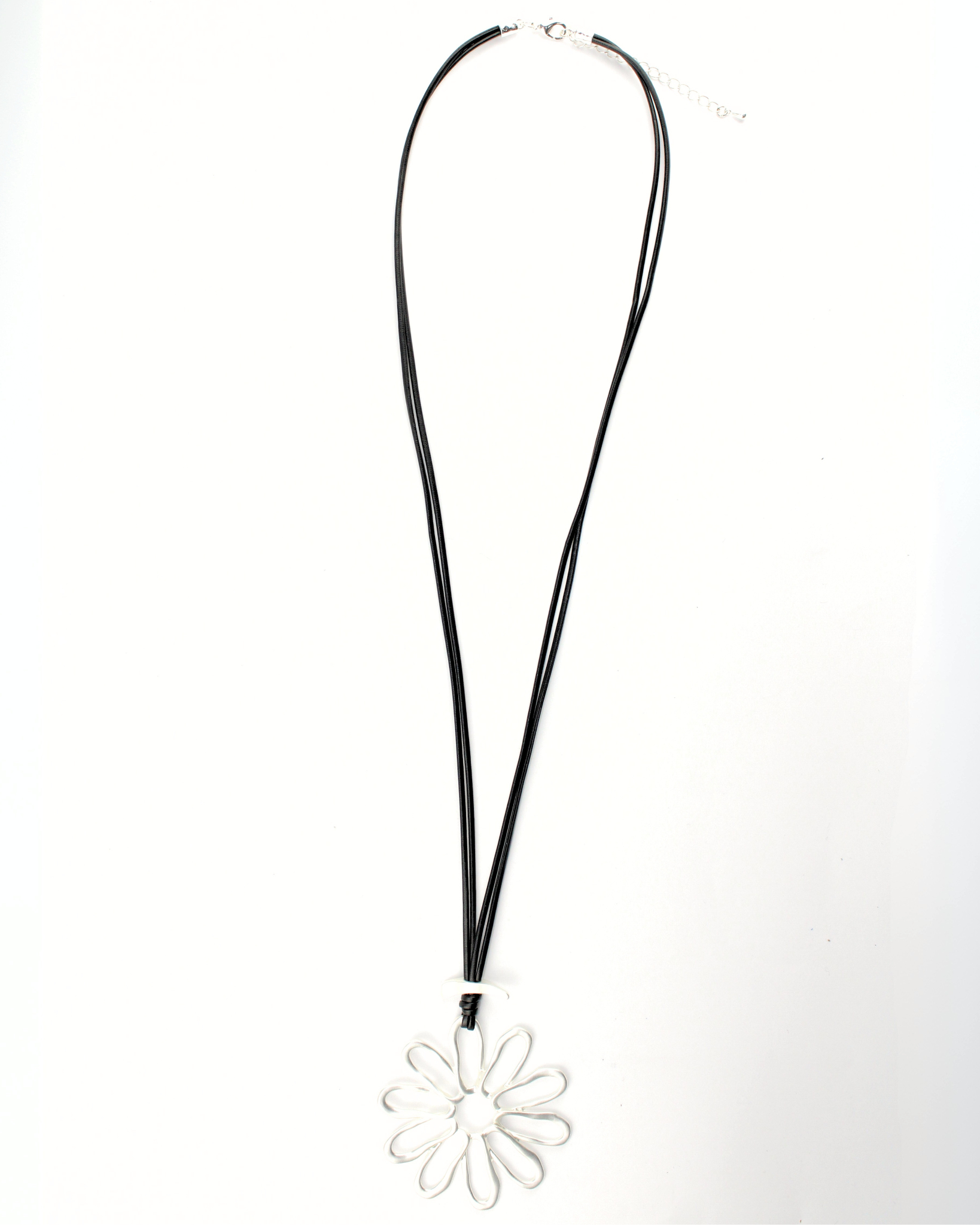 25026 Collar cordón negro mega flor