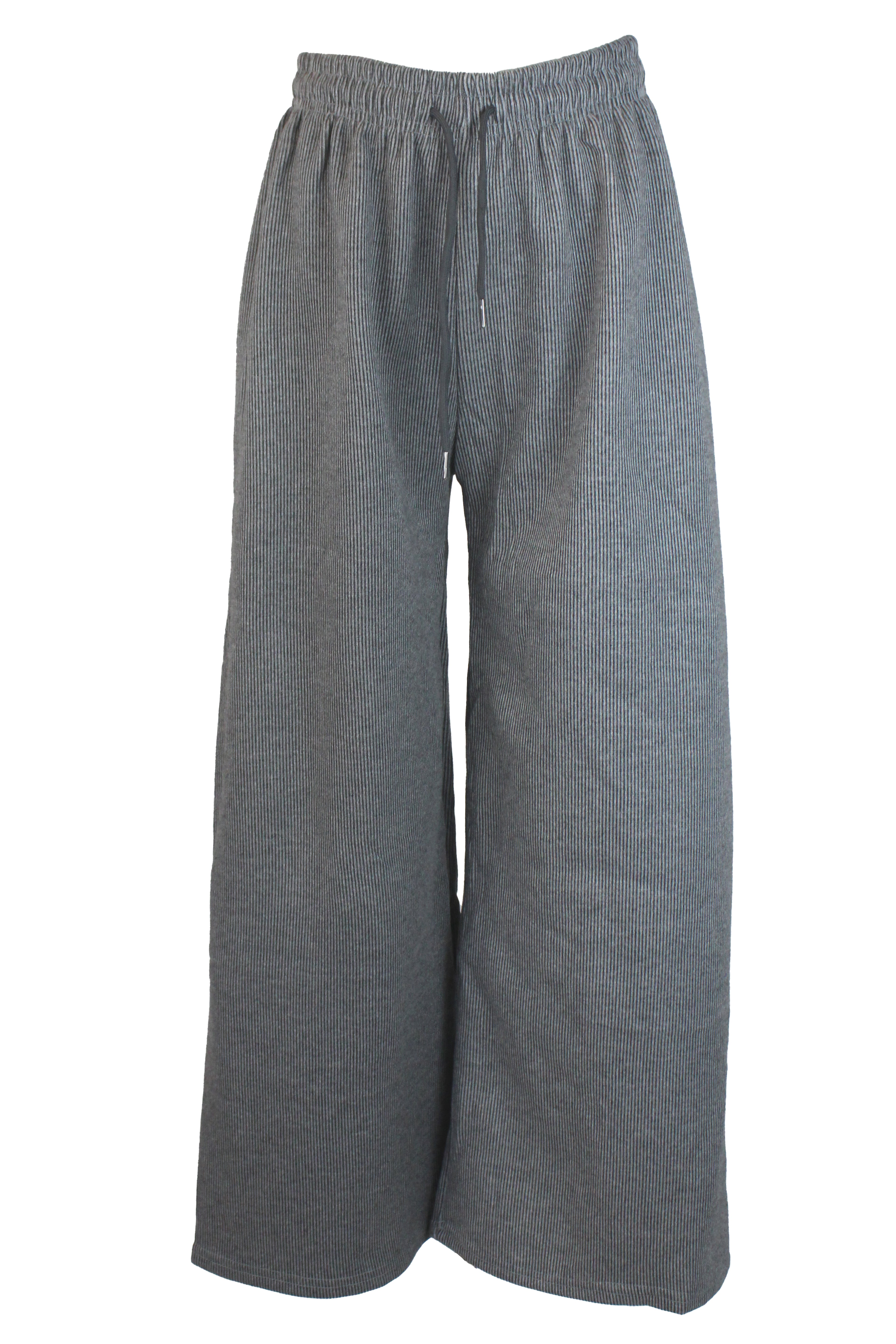 PLZT100 Pantalón Pierna Recta de Rayas con Elástico