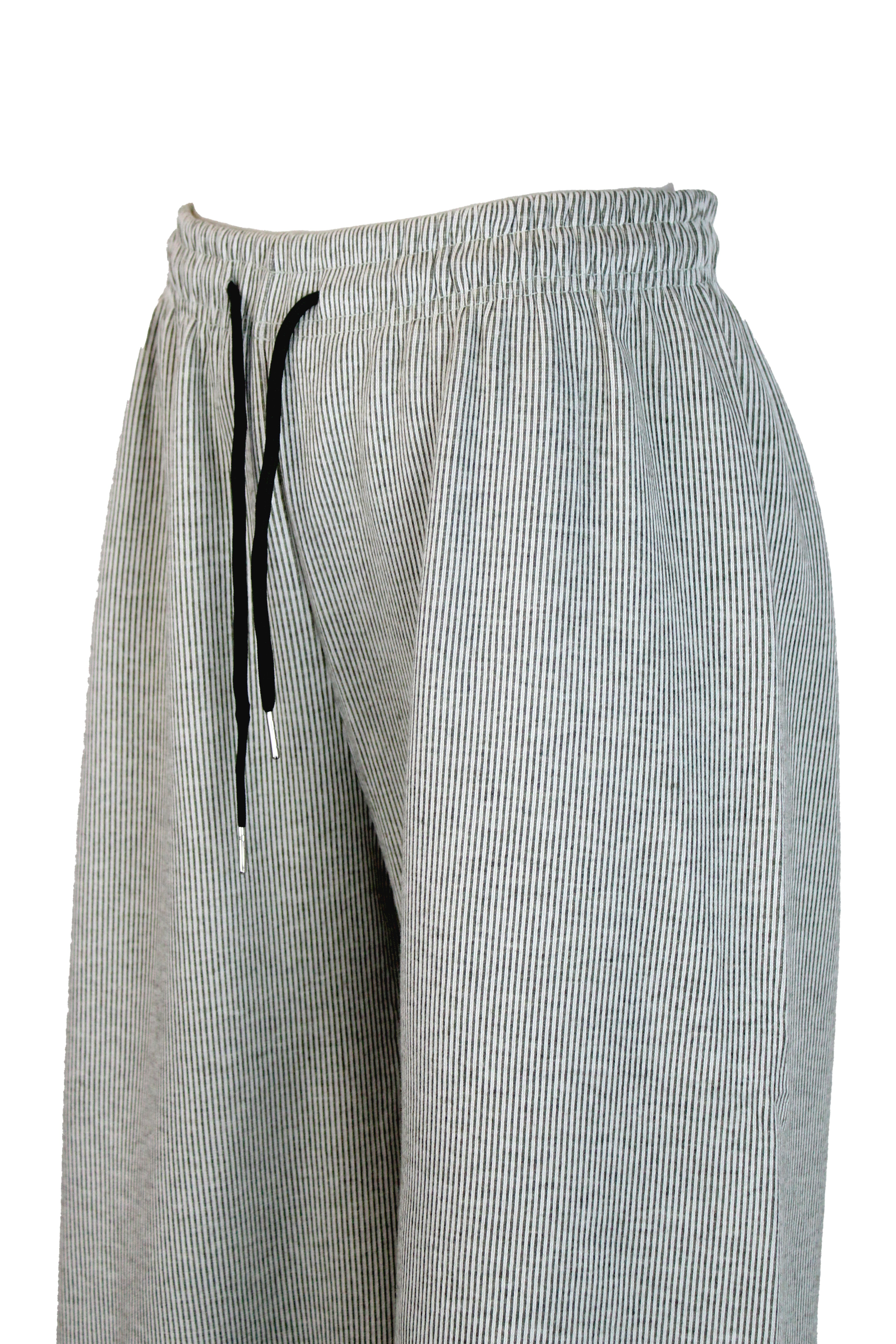 PLZT100 Pantalón Pierna Recta de Rayas con Elástico