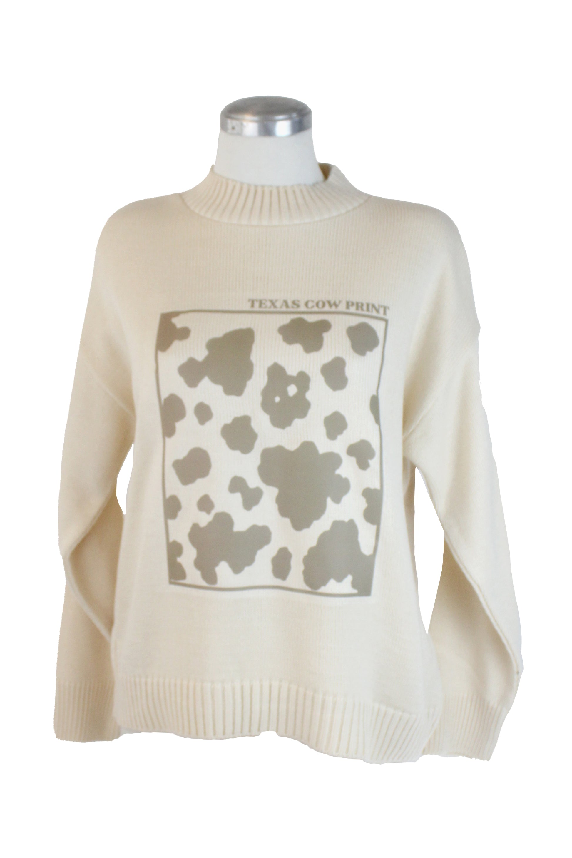 624 Suéter Manga Larga Estampado Texas Cow