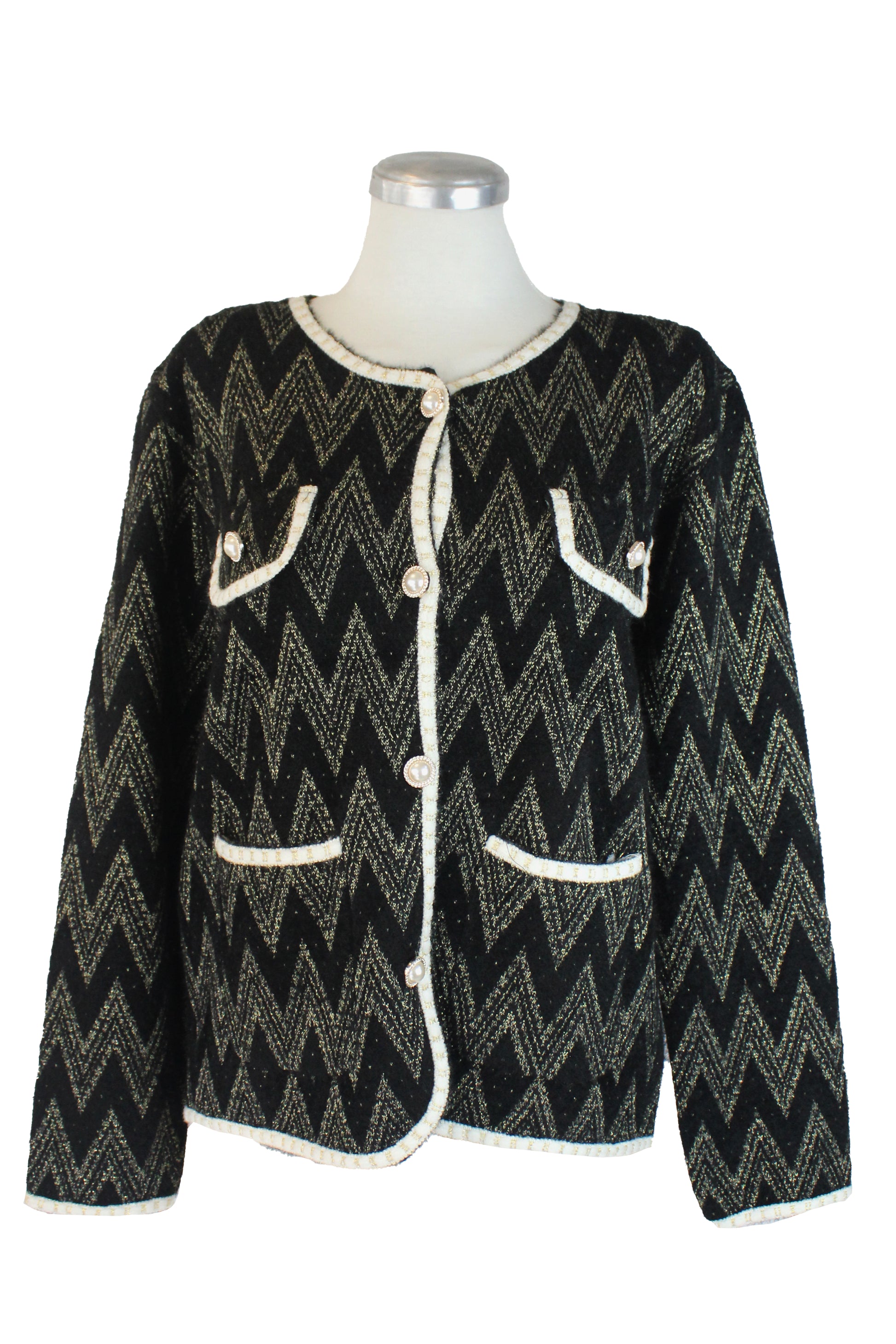 K2517 Sueter Afelpado con Botones Aperlados