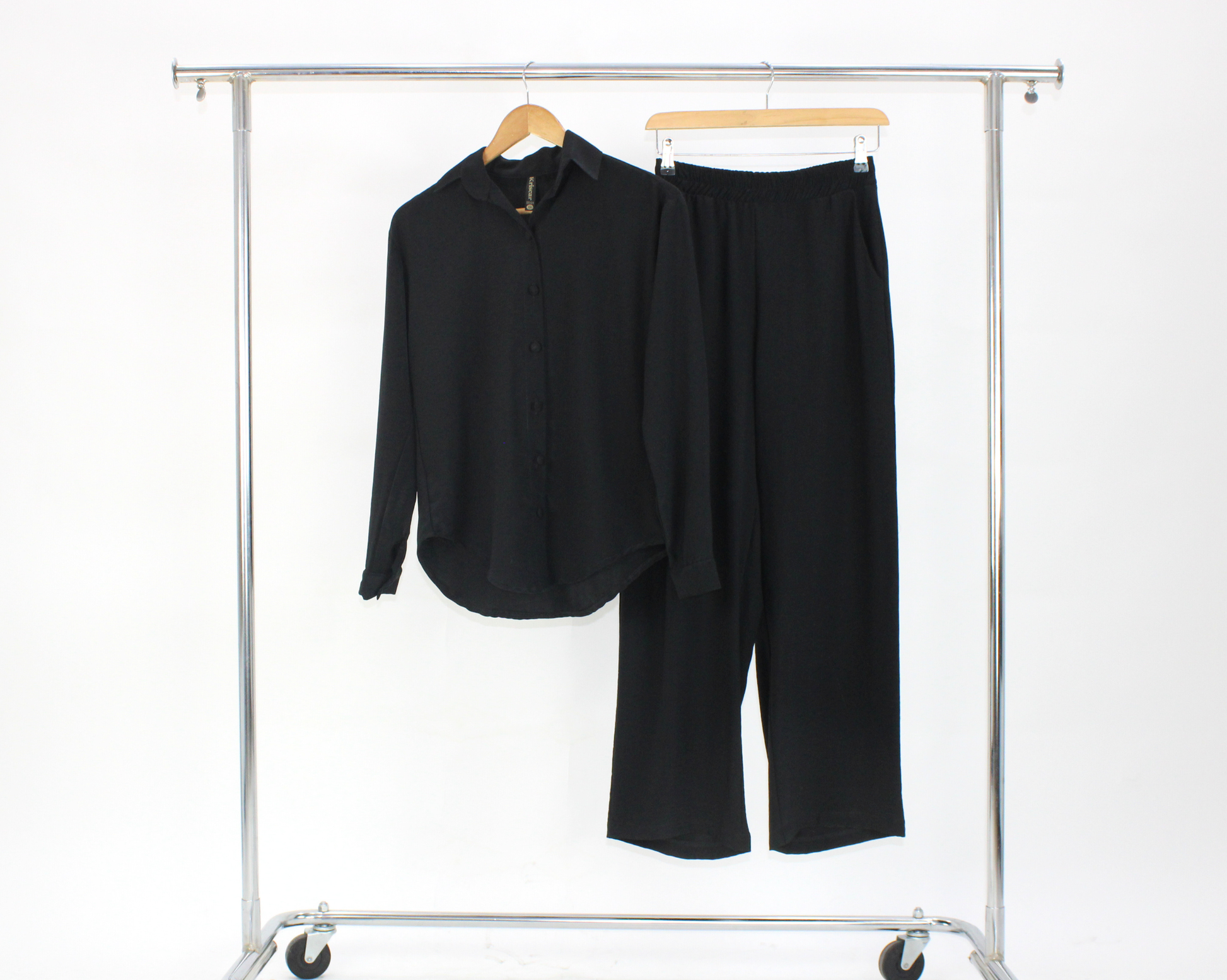 C733 Conjunto Camisa Manga Larga Boton Tela