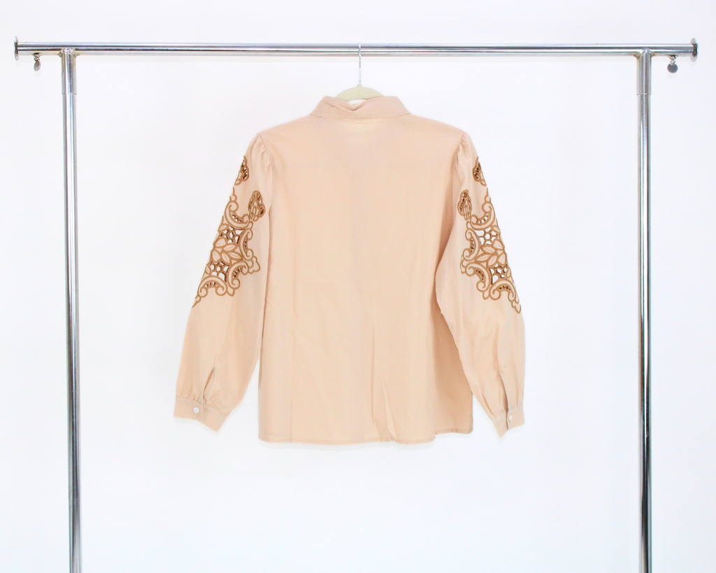 72269 Camisa tipo manta manga bordada