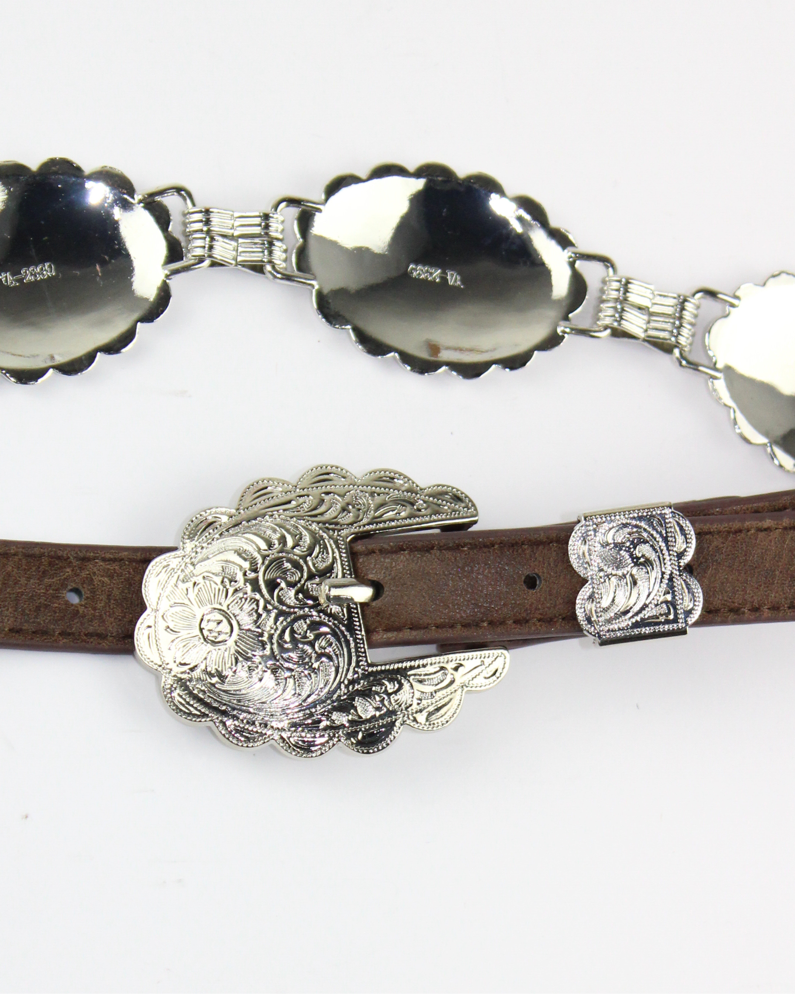 25012 Cinto 6 medallones hebilla flor