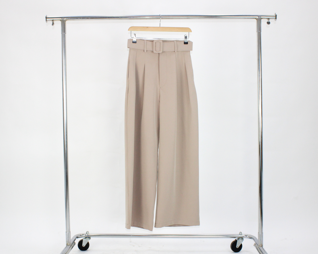 P443 Pantalon con Cinto Pierna Ancha Pinzas