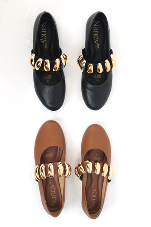 137 Mocassin estilo ballet Marbella Hebilla 6 Ovalos Dorados