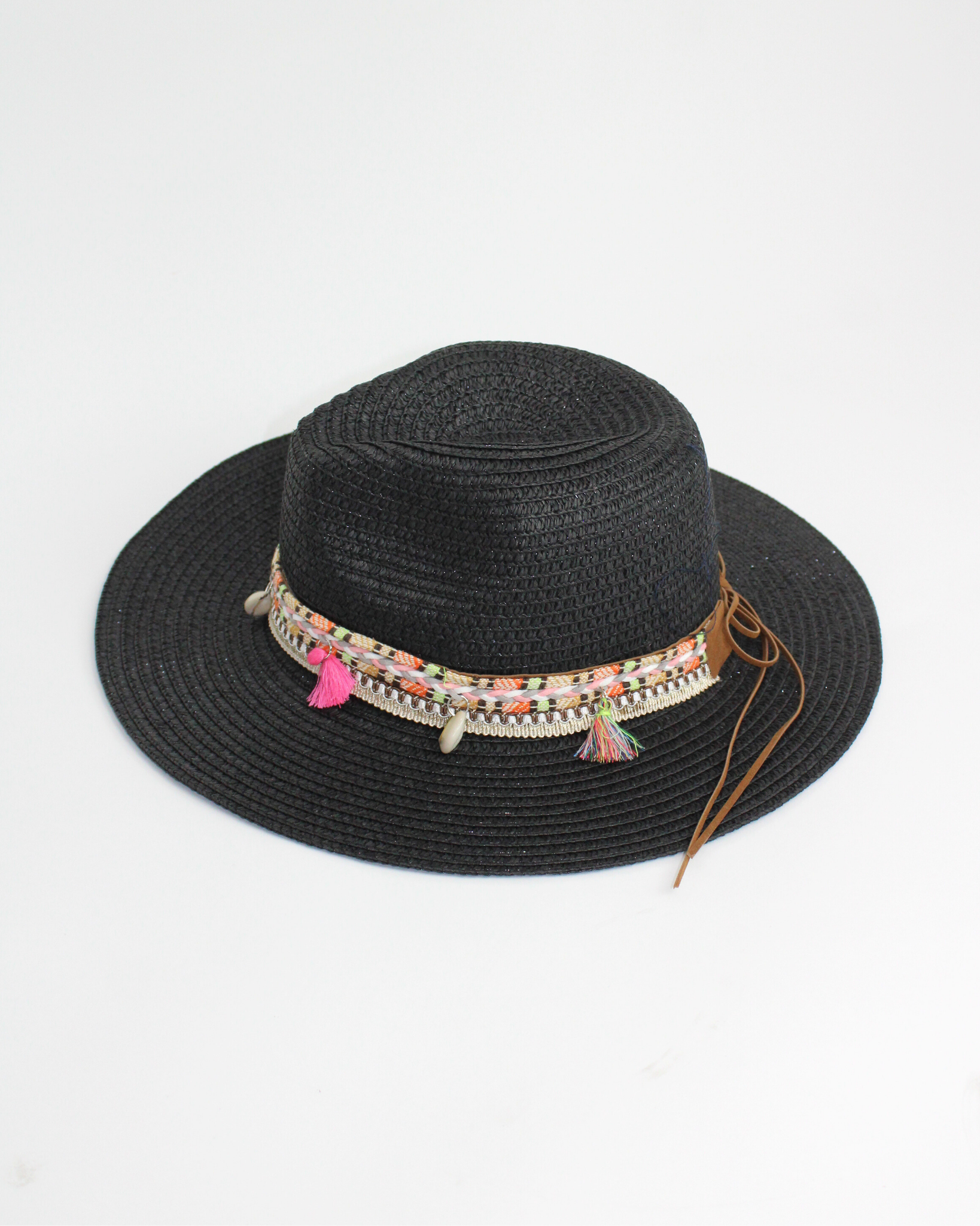 FH1187 Sombrero toquilla con motatas y conchas