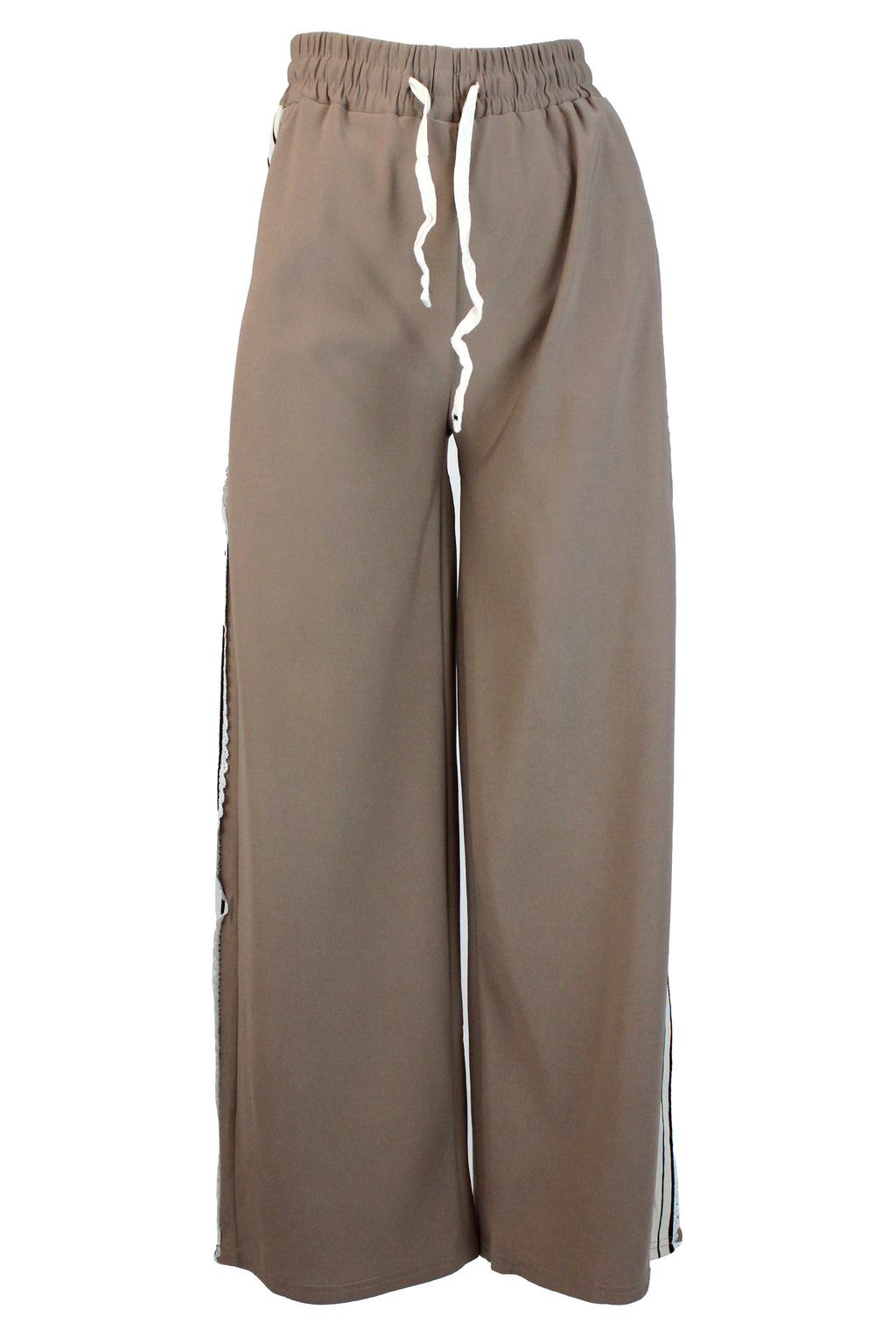 YC-32189 Pantalonera Lisa con Bordado y Rayas Laterales