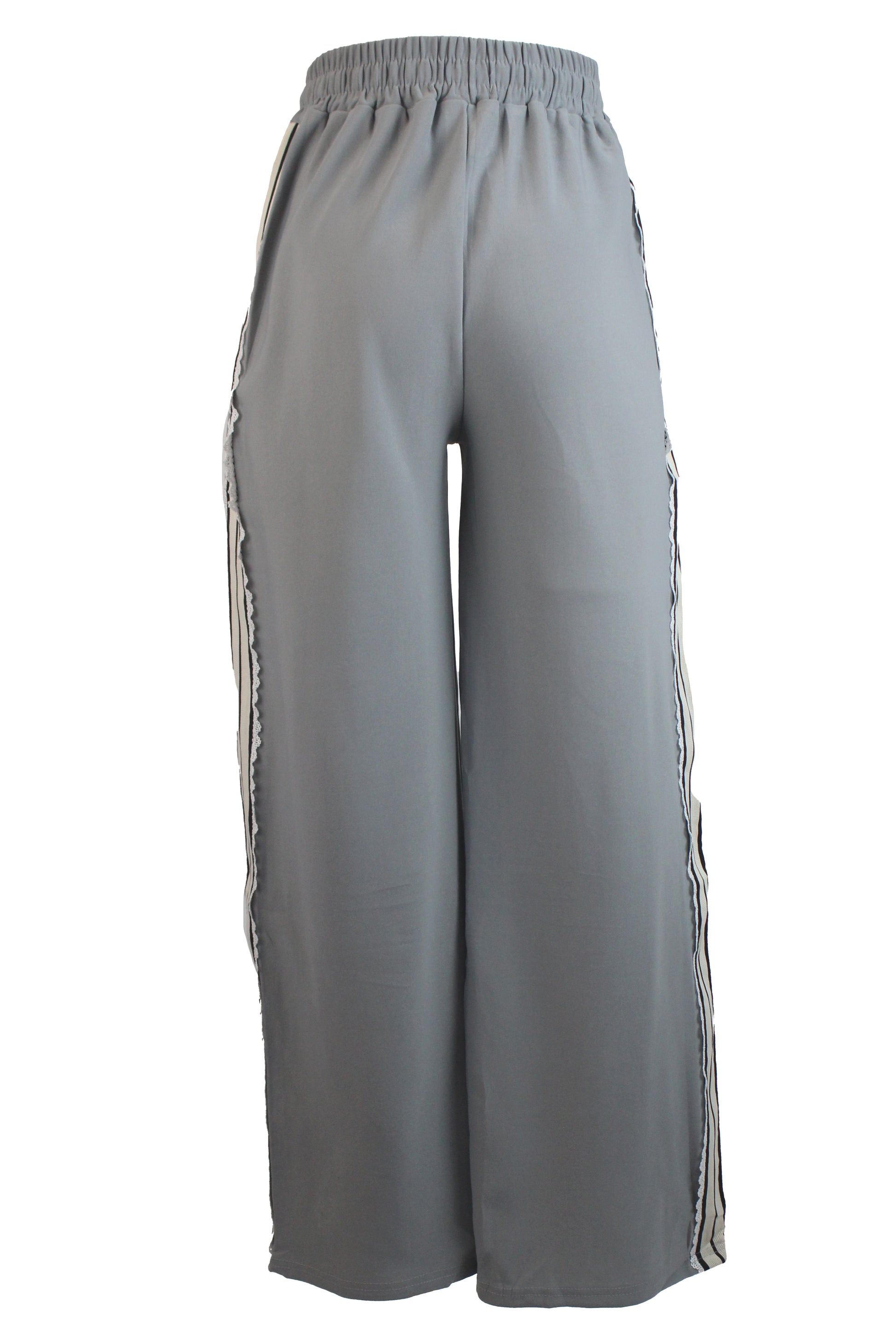 YC-32189 Pantalonera Lisa con Bordado y Rayas Laterales