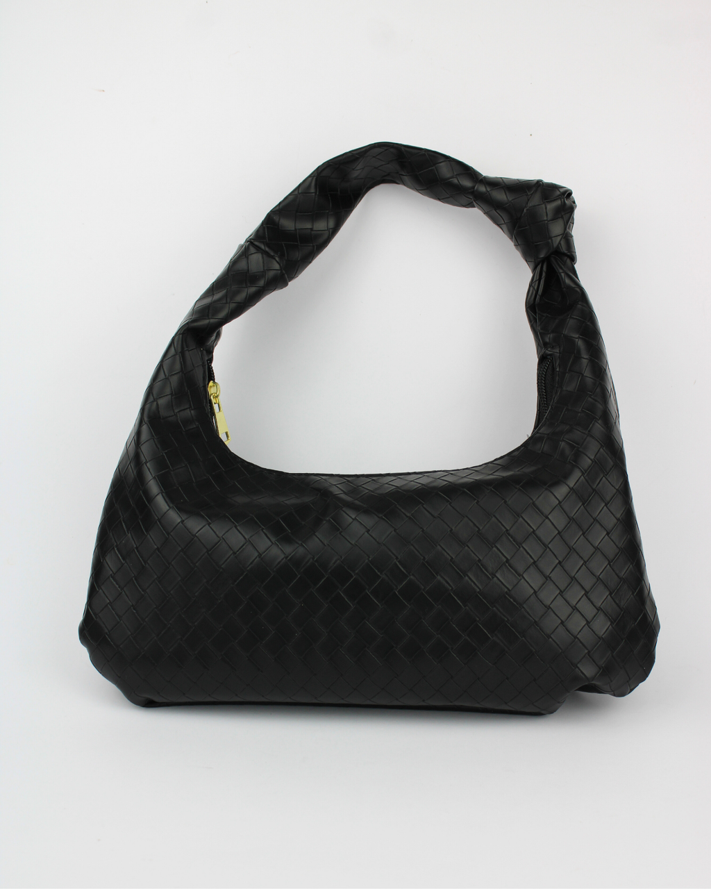 4329 Bolsa Tipo Piel Tejido Cruzado Asa con Nudo