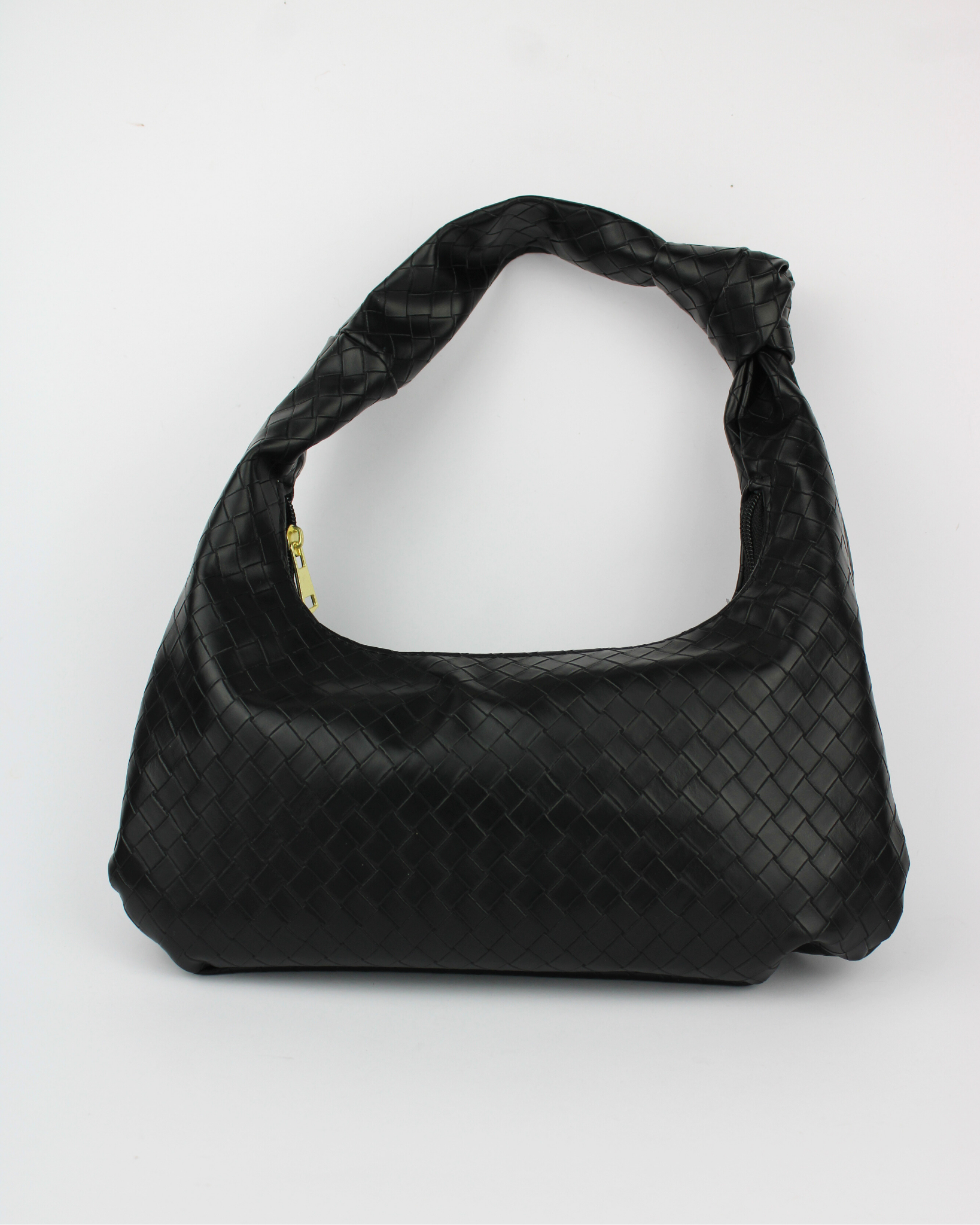 4329 Bolsa Tipo Piel Tejido Cruzado Asa con Nudo