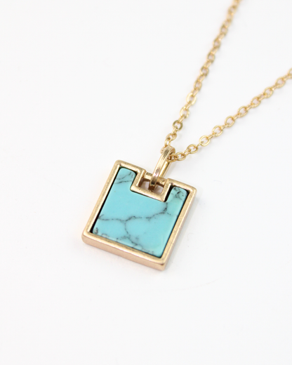 5750 Collar Doble Cadena y Piedra