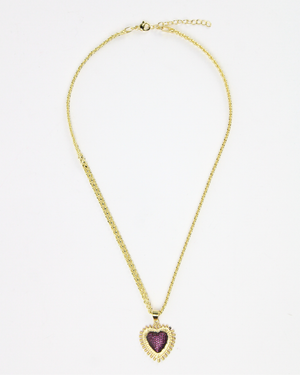 24095 Collar dije corazón centro brillo