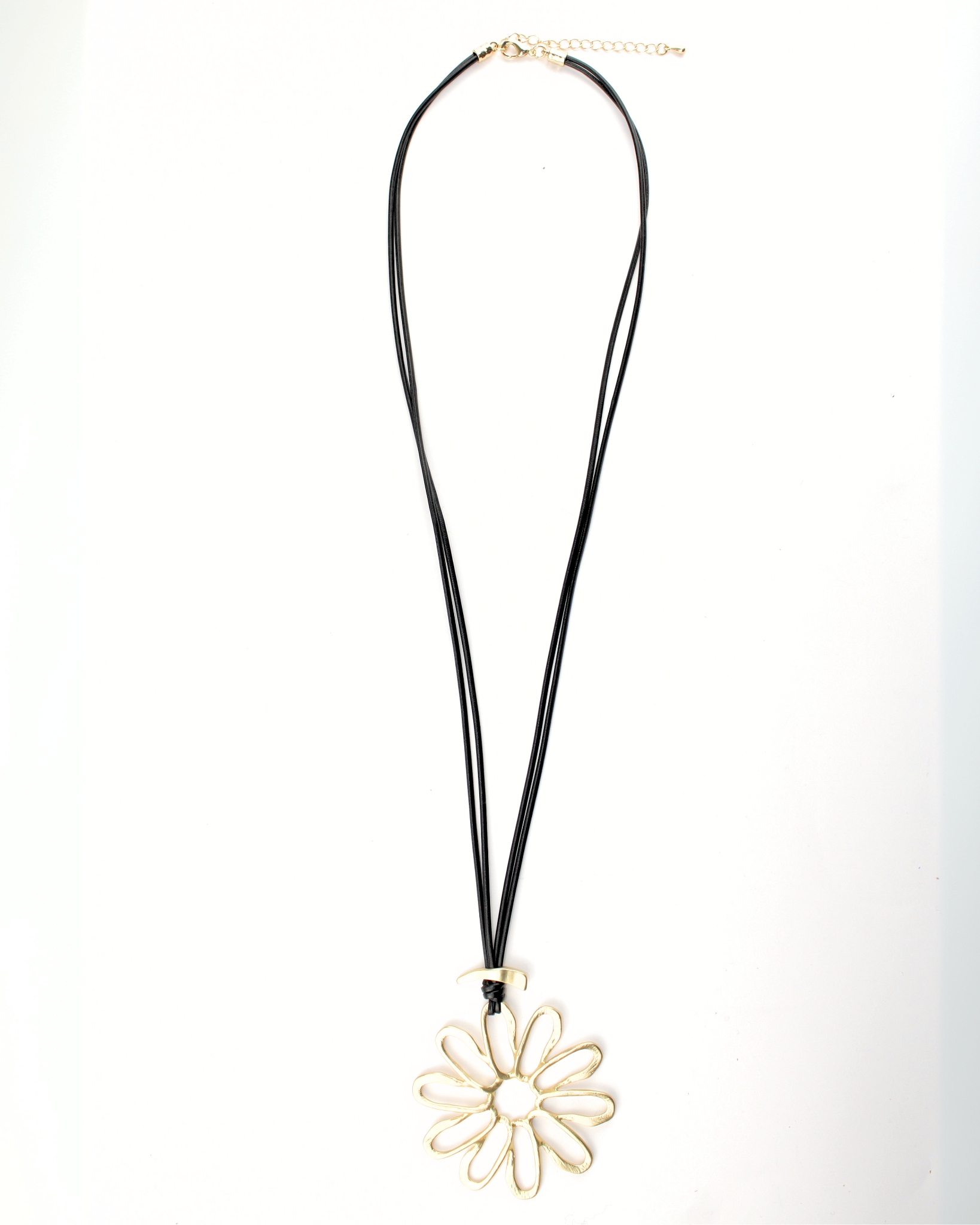 25026 Collar cordón negro mega flor