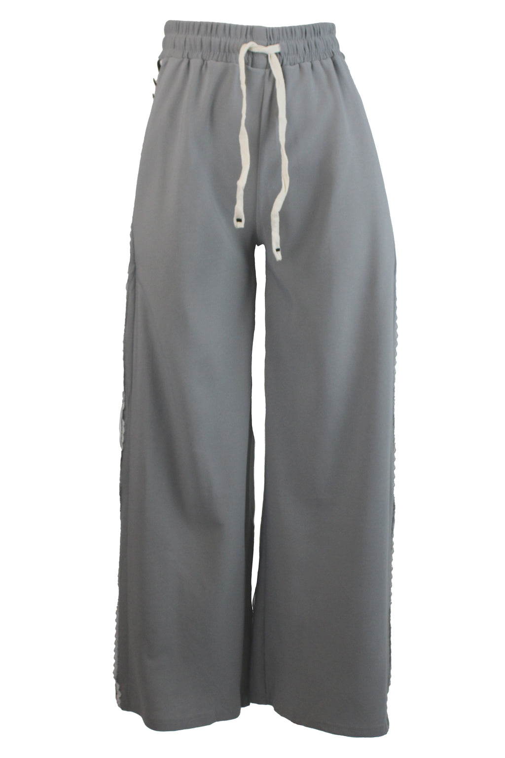 YC-32189 Pantalonera Lisa con Bordado y Rayas Laterales