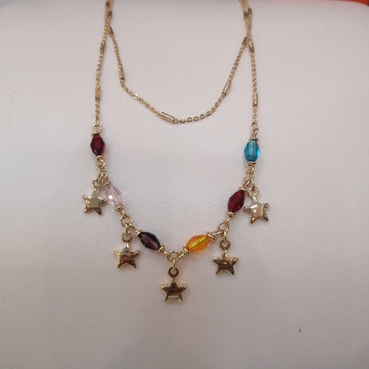 Collar Estrellas con Piedras Colores 84548